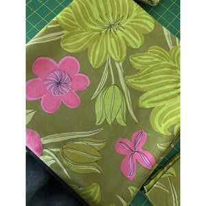 VTG Vera Pink Green Cotton Tablecloth 4 Matching Napkins Preppy Costal Luxury